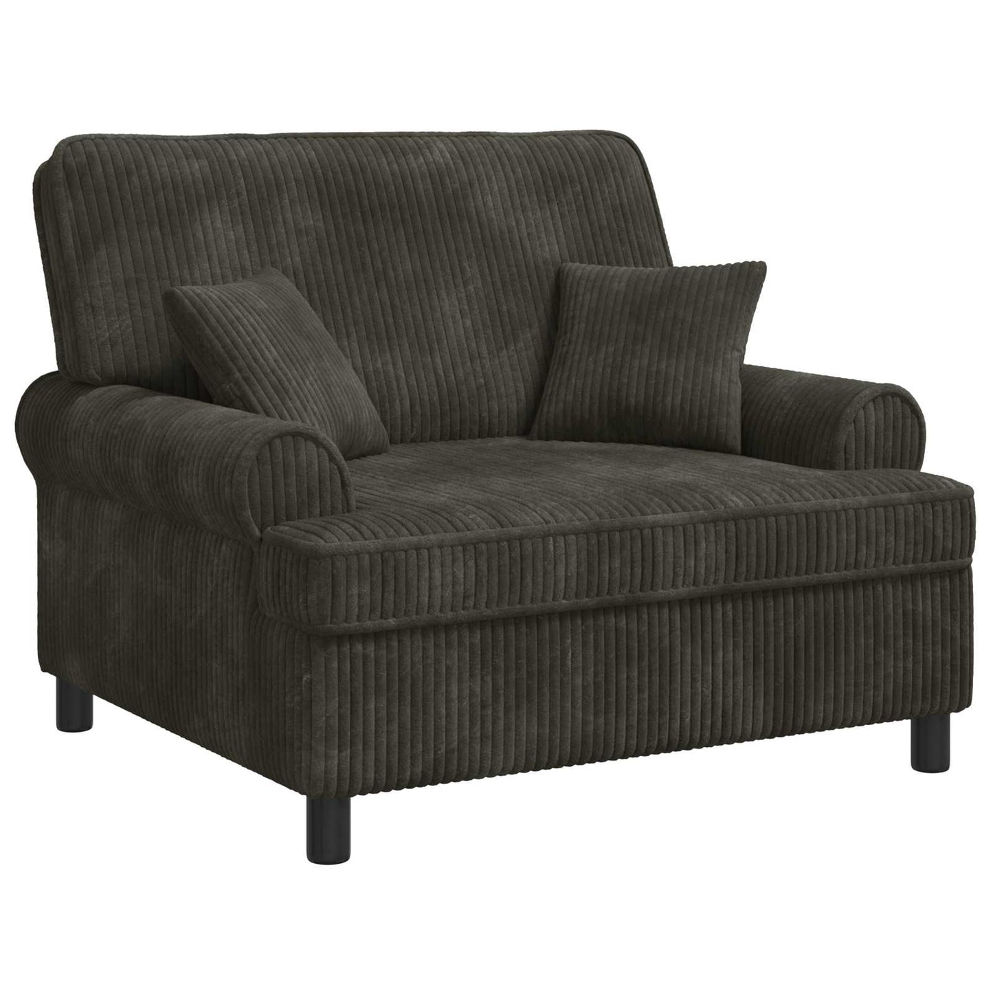 vidaXL XXL Armchair with Cushions Dark brown 1.5 Lines Fabric