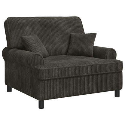 vidaXL XXL Armchair with Cushions Dark brown 1.5 Lines Fabric