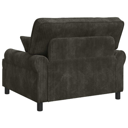 vidaXL XXL Armchair with Cushions Dark brown 1.5 Lines Fabric