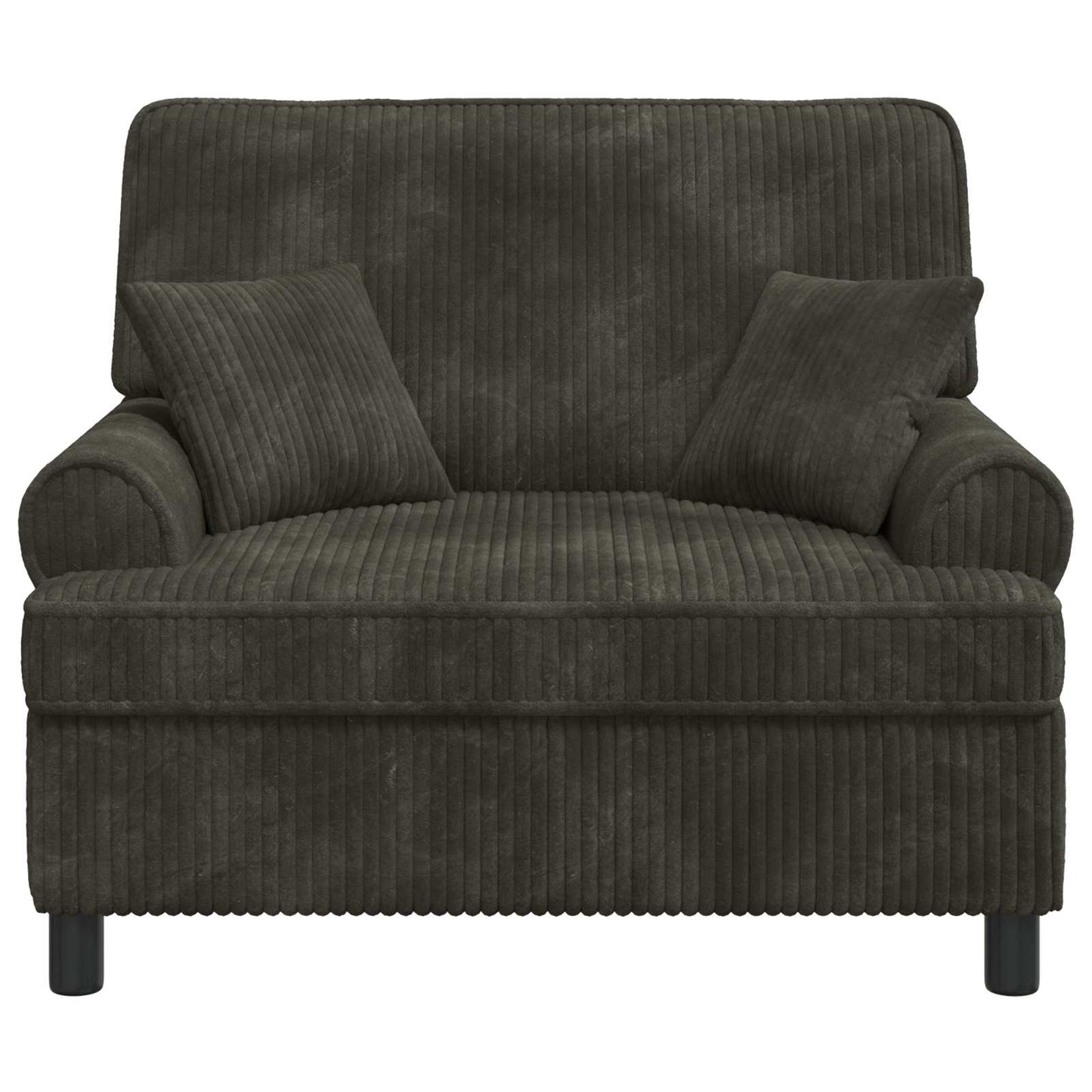 vidaXL XXL Armchair with Cushions Dark brown 1.5 Lines Fabric