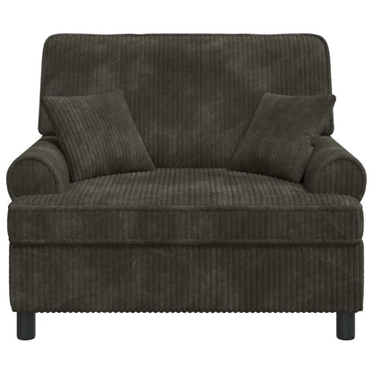 vidaXL XXL Armchair with Cushions Dark brown 1.5 Lines Fabric