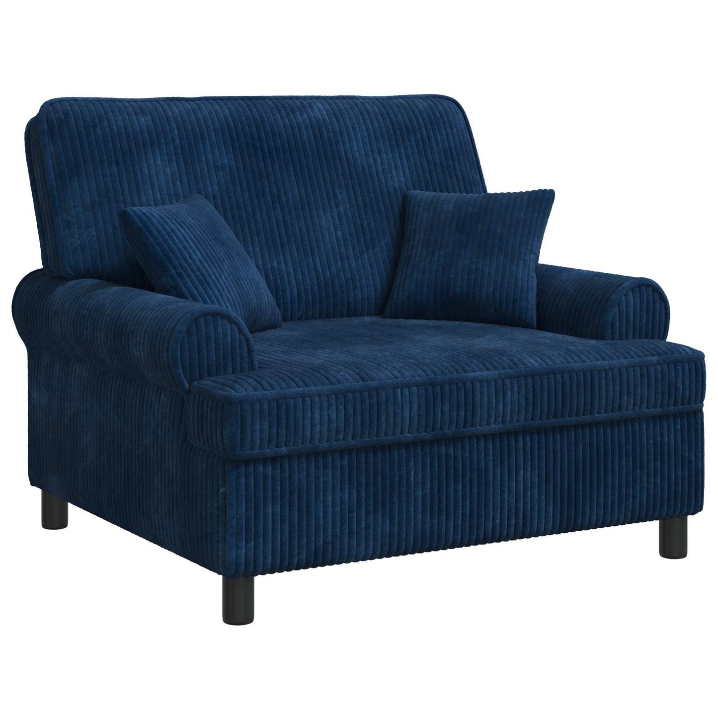 vidaXL XXL Armchair with Cushions Navy 1.5 Lines Fabric