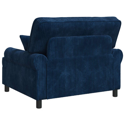 vidaXL XXL Armchair with Cushions Navy 1.5 Lines Fabric