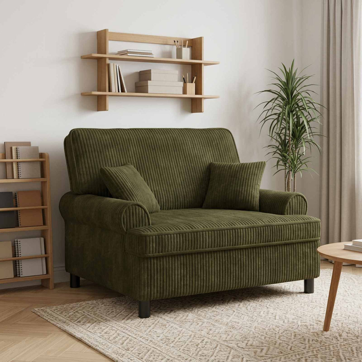 vidaXL XXL Armchair with Cushions Green 1.5 Lines Fabric