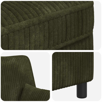 vidaXL XXL Armchair with Cushions Green 1.5 Lines Fabric