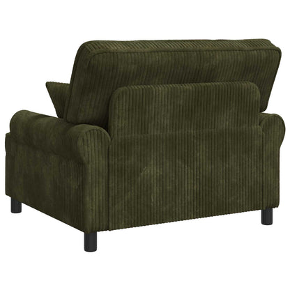 vidaXL XXL Armchair with Cushions Green 1.5 Lines Fabric