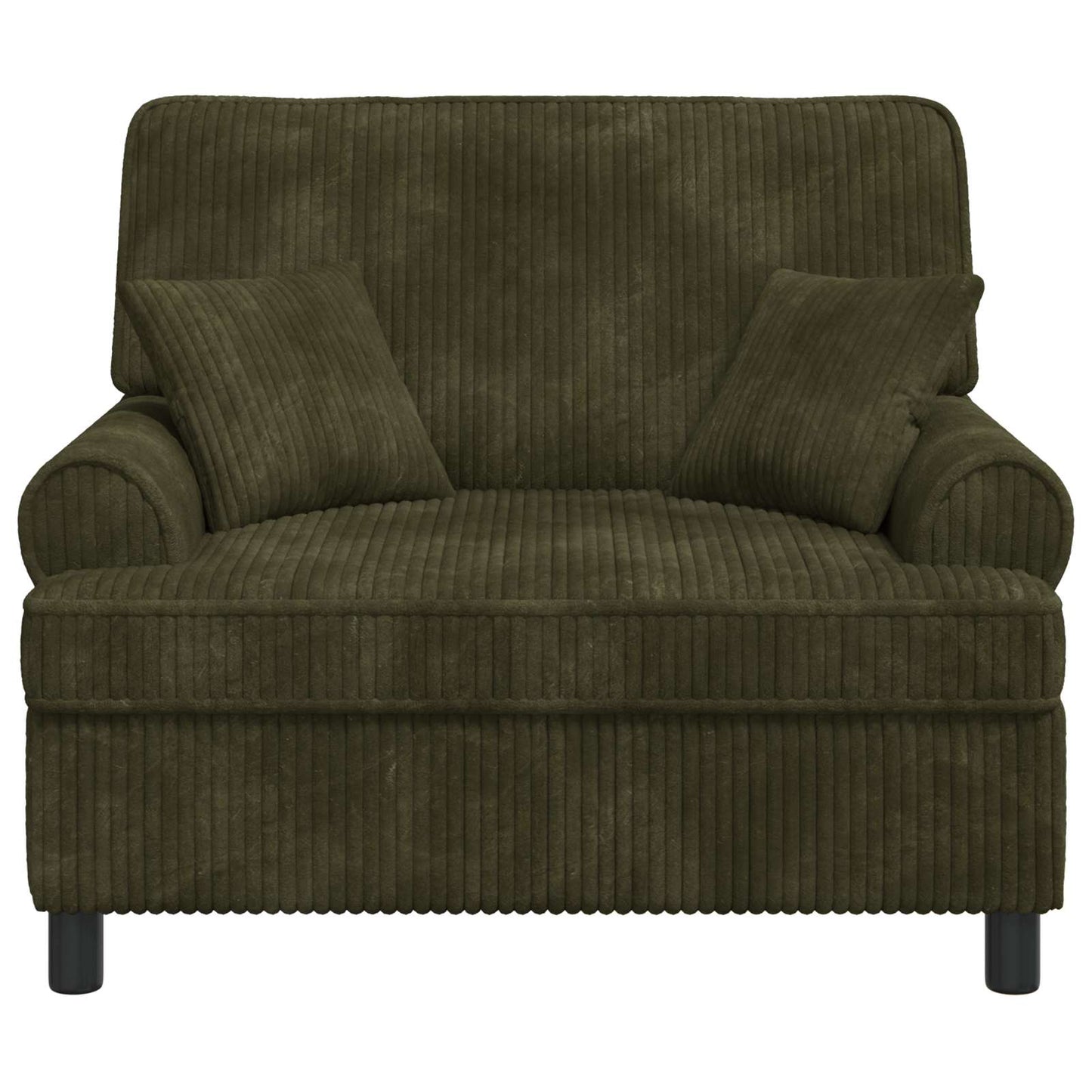 vidaXL XXL Armchair with Cushions Green 1.5 Lines Fabric