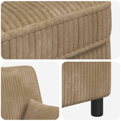 vidaXL XXL Armchair with Cushions Beige 1.5 Lines Fabric