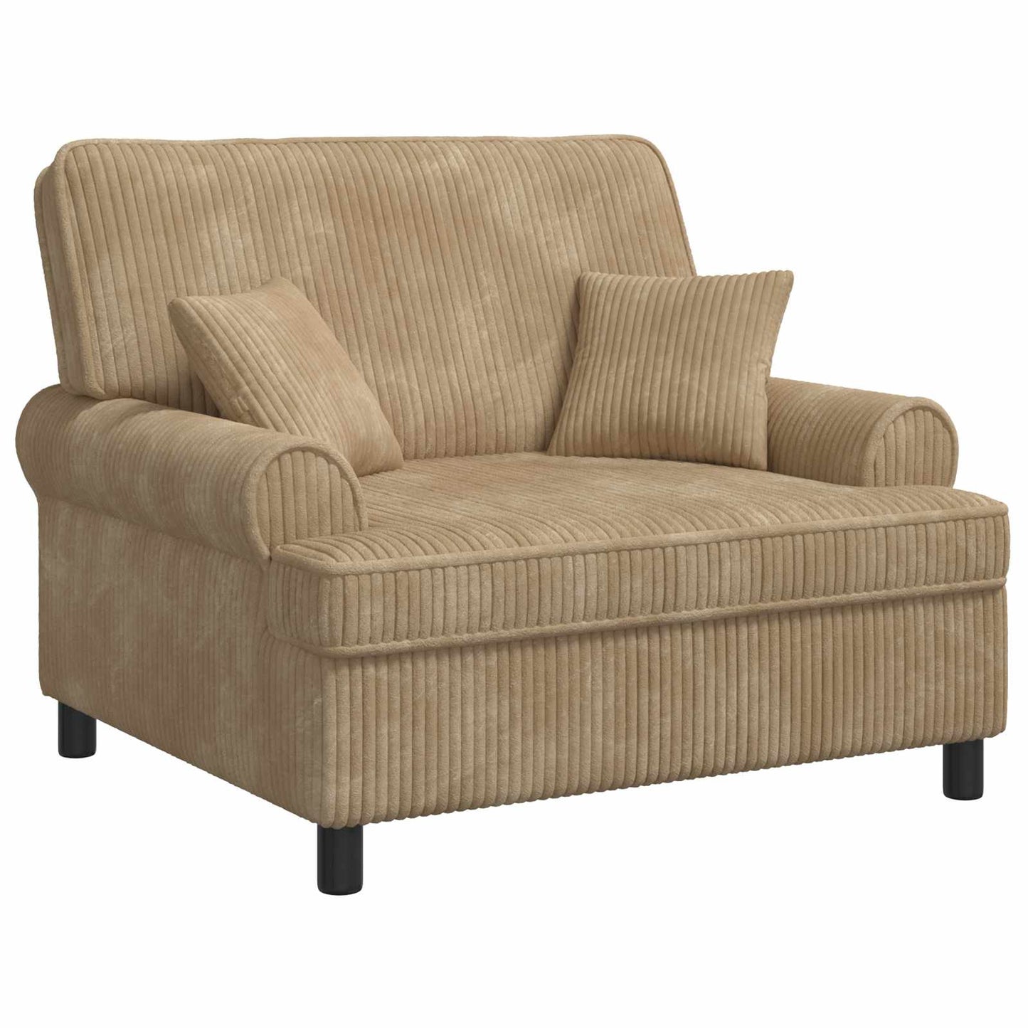 vidaXL XXL Armchair with Cushions Beige 1.5 Lines Fabric