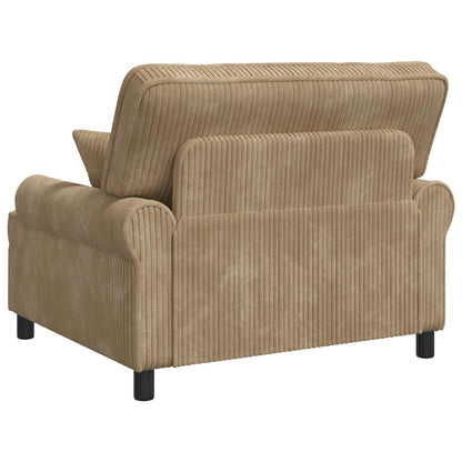 vidaXL XXL Armchair with Cushions Beige 1.5 Lines Fabric