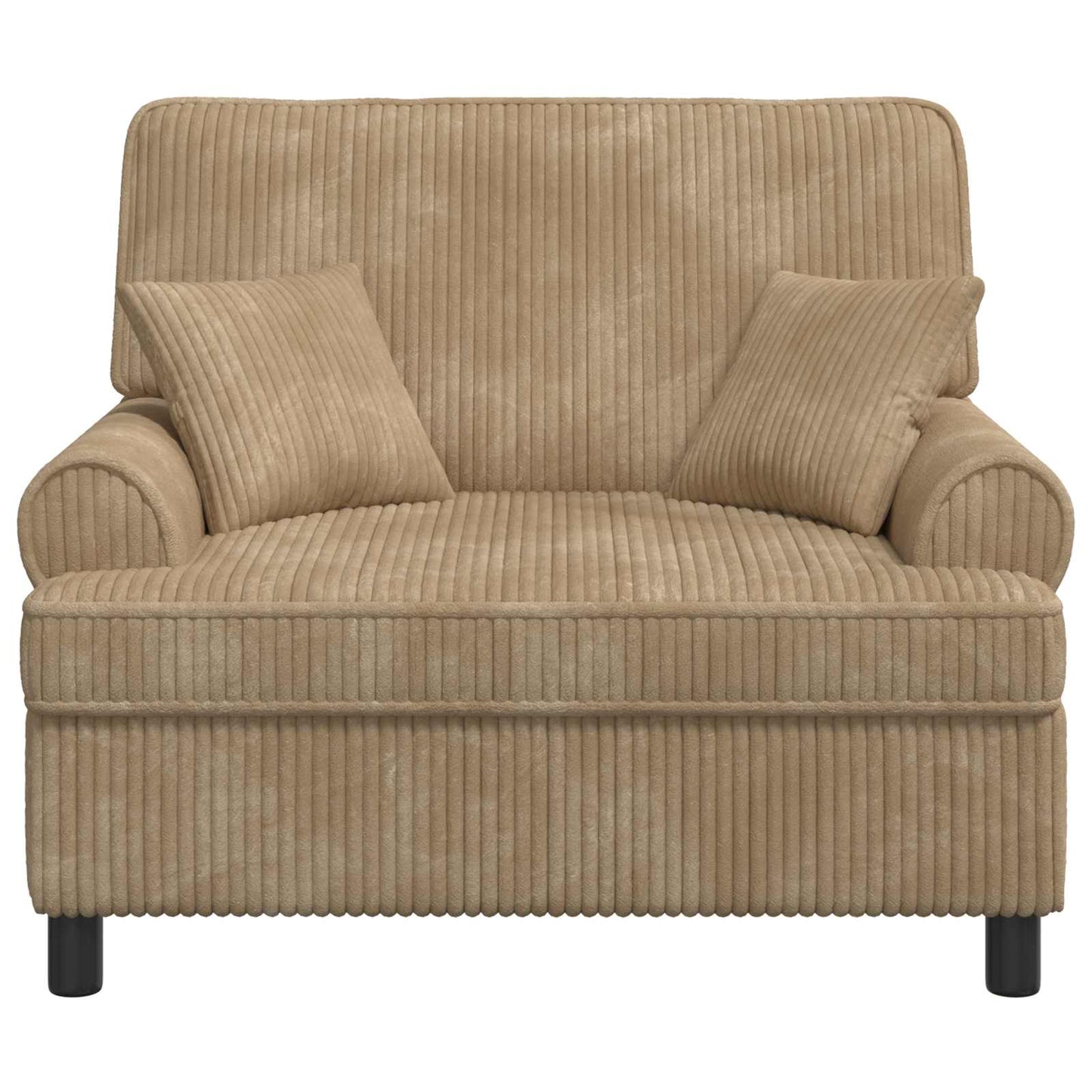 vidaXL XXL Armchair with Cushions Beige 1.5 Lines Fabric