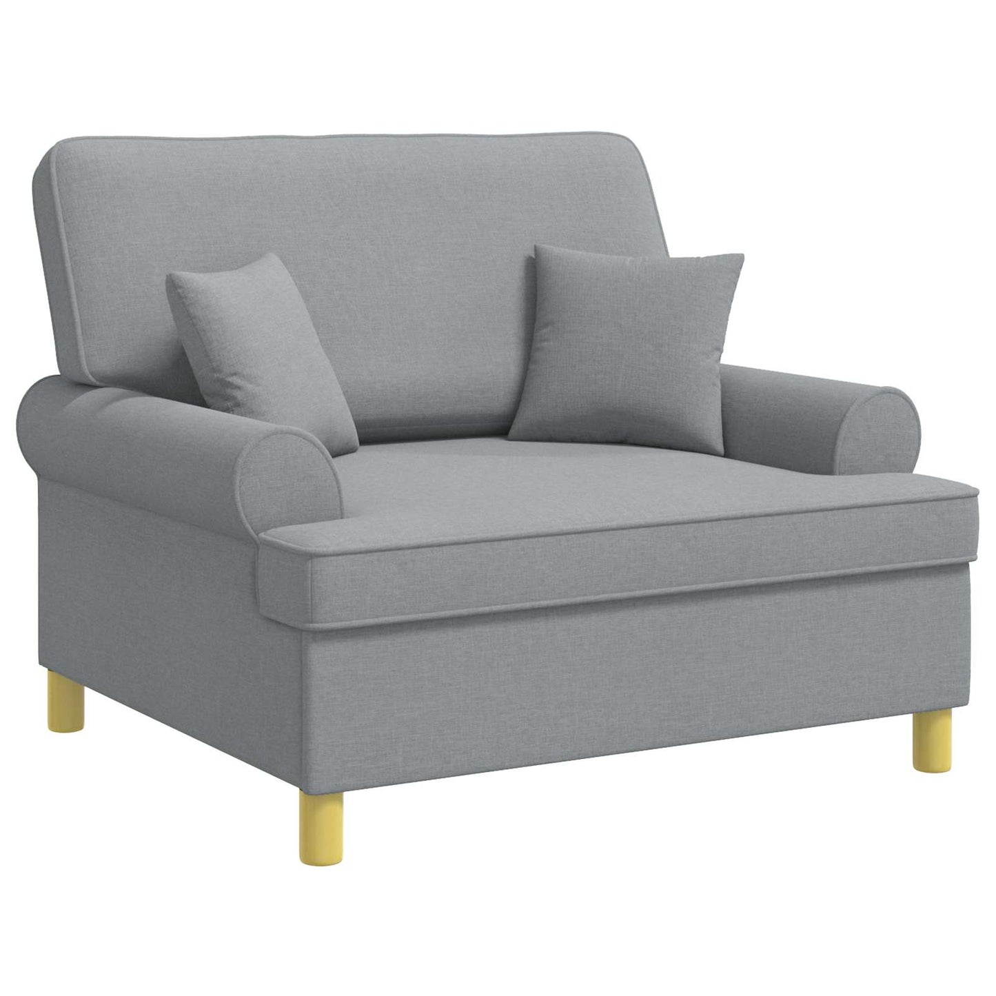 vidaXL Armchair with Cushions Light Grey Fabric