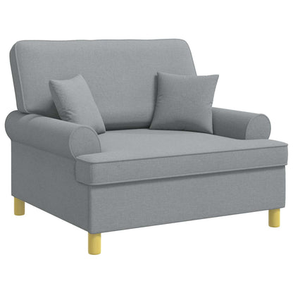 vidaXL Armchair with Cushions Light Grey Fabric