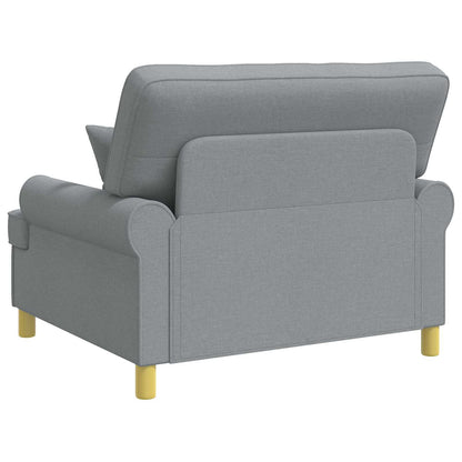 vidaXL Armchair with Cushions Light Grey Fabric