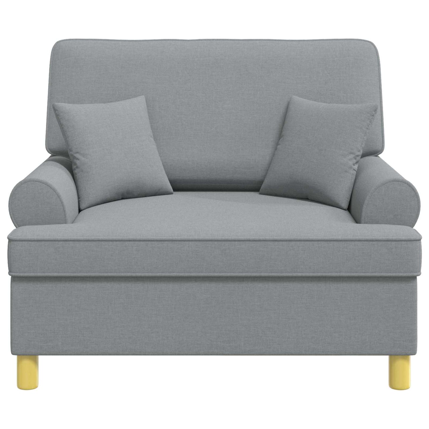 vidaXL Armchair with Cushions Light Grey Fabric