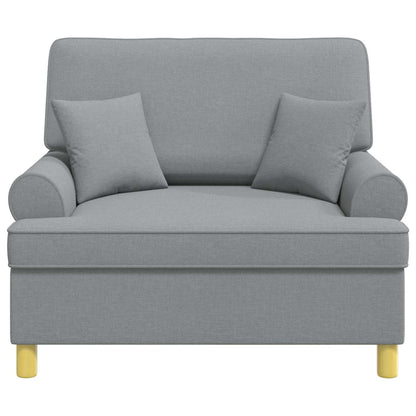 vidaXL Armchair with Cushions Light Grey Fabric