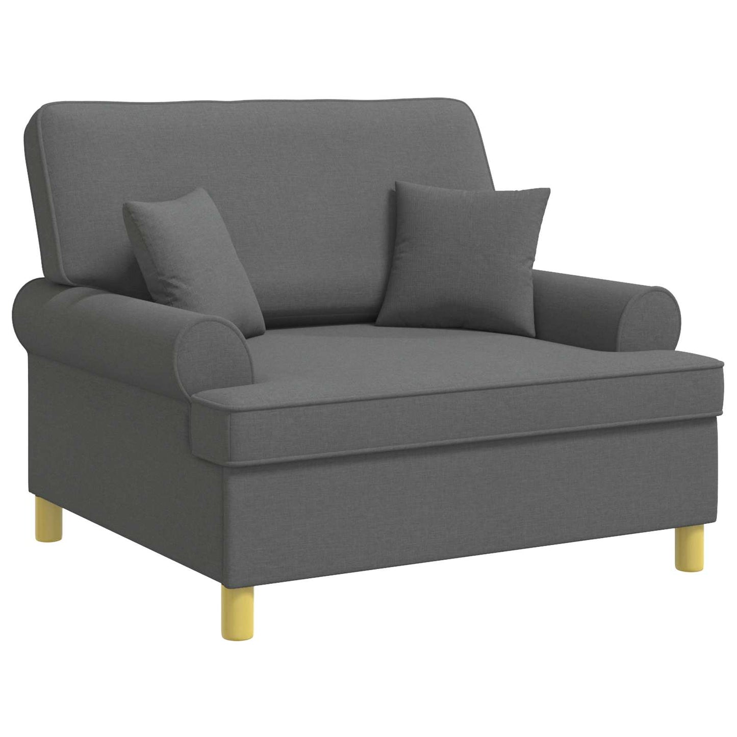 vidaXL Armchair with Cushions Dark Grey Fabric