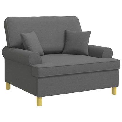 vidaXL Armchair with Cushions Dark Grey Fabric