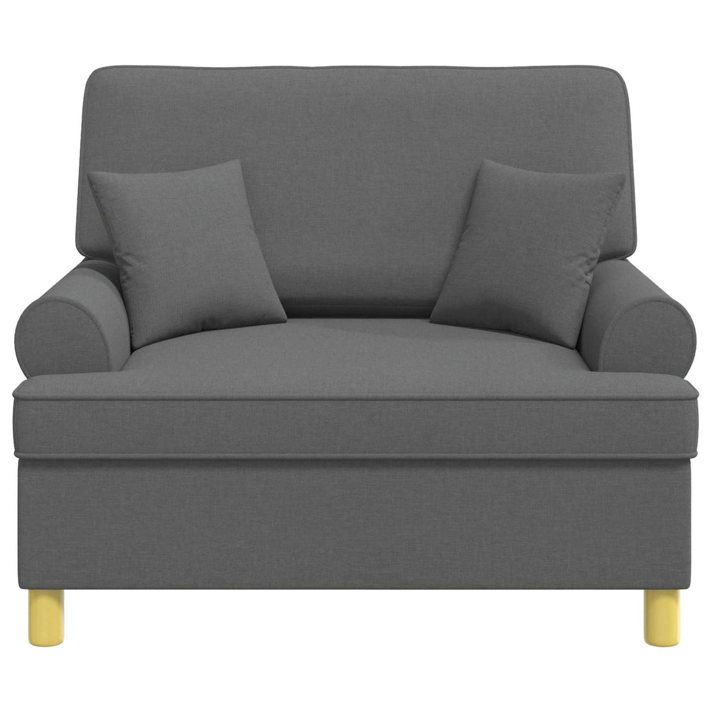 vidaXL Armchair with Cushions Dark Grey Fabric