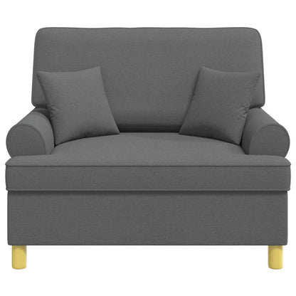 vidaXL Armchair with Cushions Dark Grey Fabric