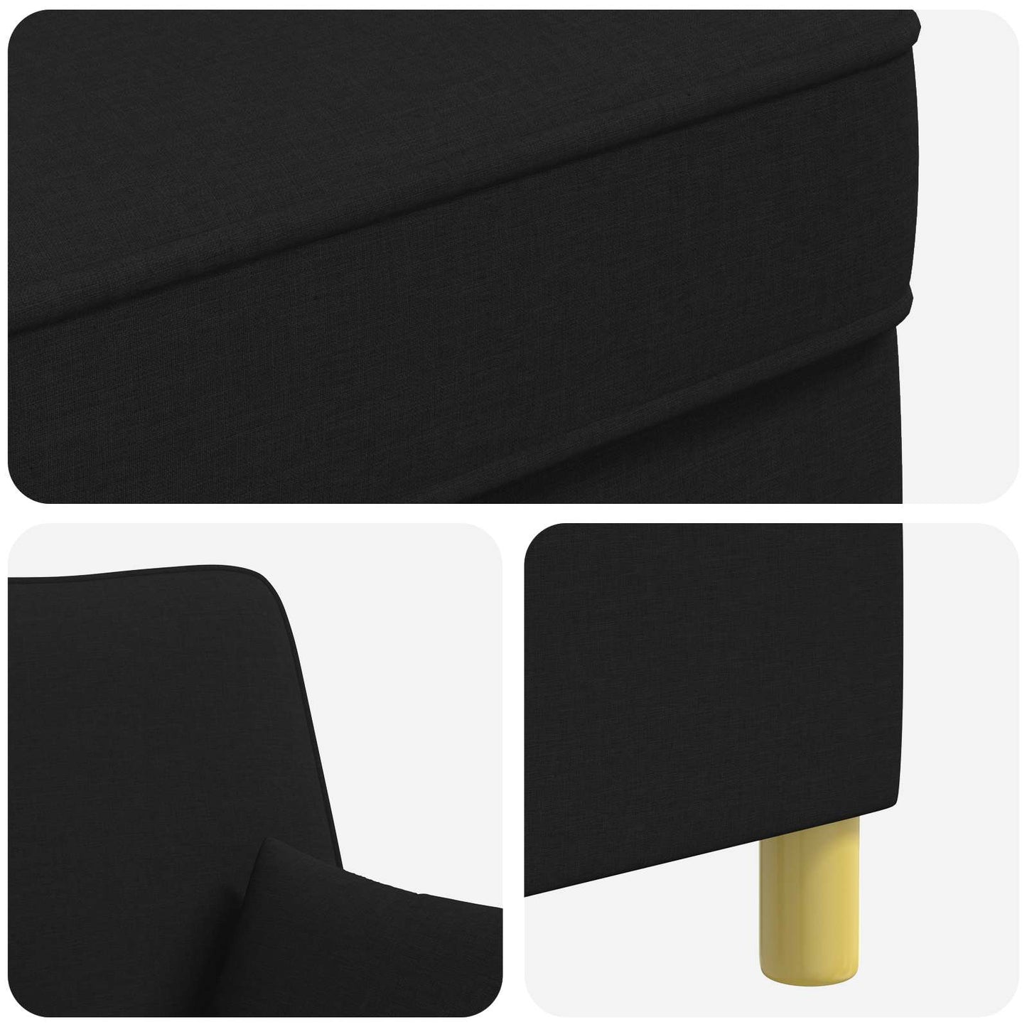vidaXL Armchair with Cushions Black Fabric