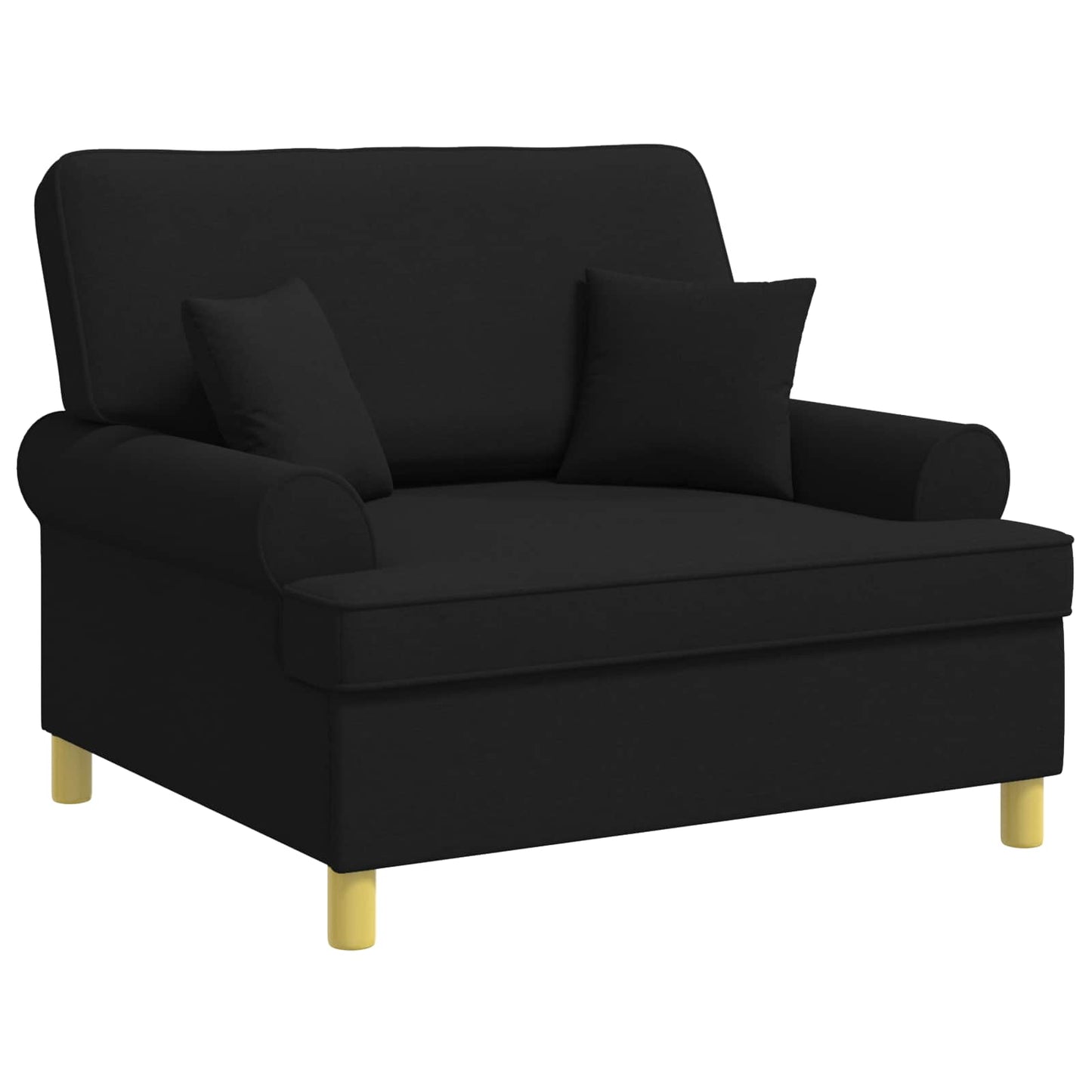 vidaXL Armchair with Cushions Black Fabric