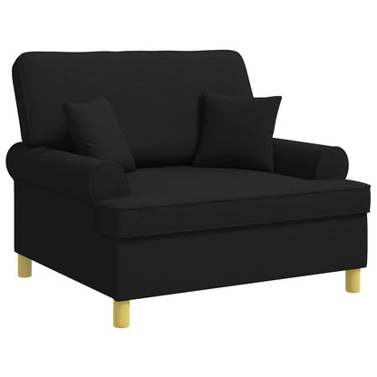 vidaXL Armchair with Cushions Black Fabric