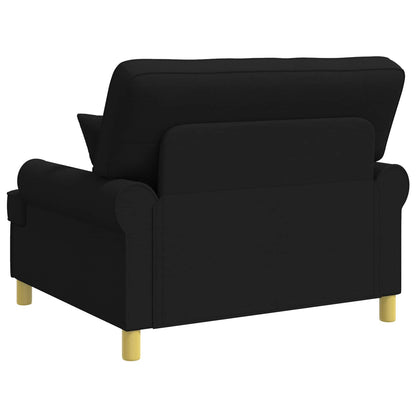 vidaXL Armchair with Cushions Black Fabric