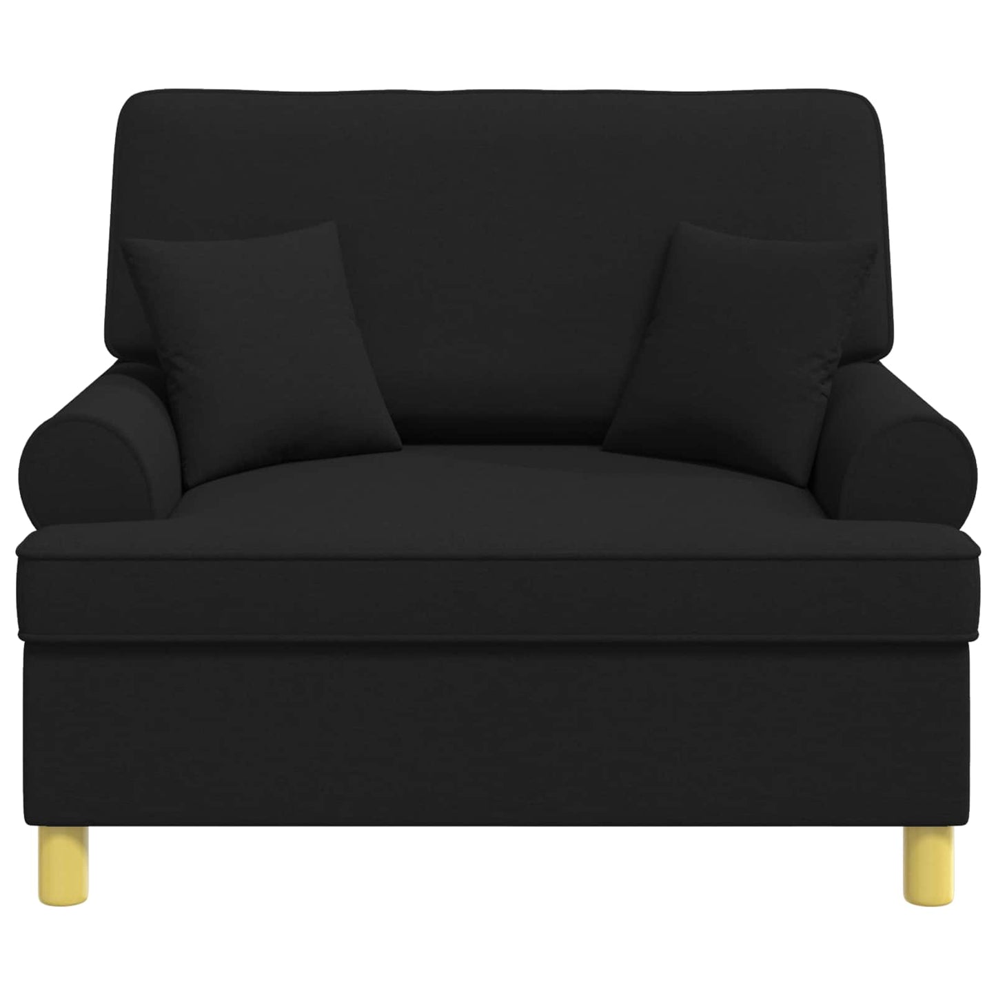 vidaXL Armchair with Cushions Black Fabric