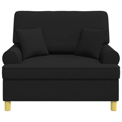 vidaXL Armchair with Cushions Black Fabric