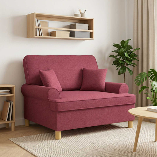 vidaXL XXL Armchair with Cushions Wine Red Fabric