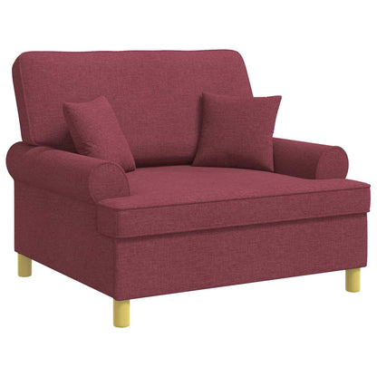 vidaXL Armchair with Cushions Wine Red Fabric