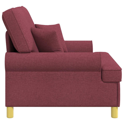 vidaXL Armchair with Cushions Wine Red Fabric
