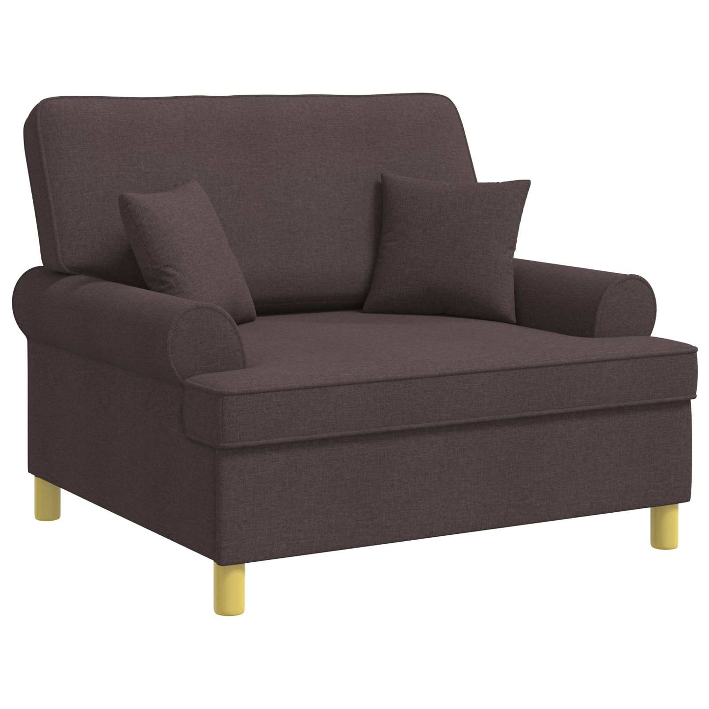 vidaXL Armchair with Cushions Dark Brown Fabric
