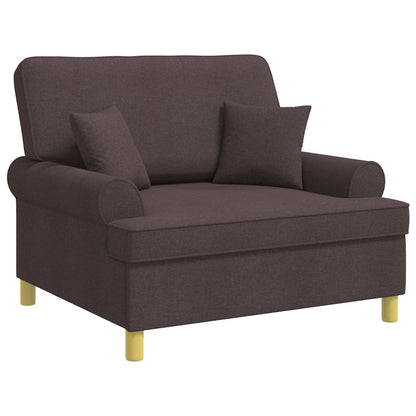 vidaXL Armchair with Cushions Dark Brown Fabric