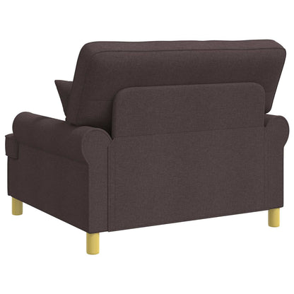 vidaXL Armchair with Cushions Dark Brown Fabric