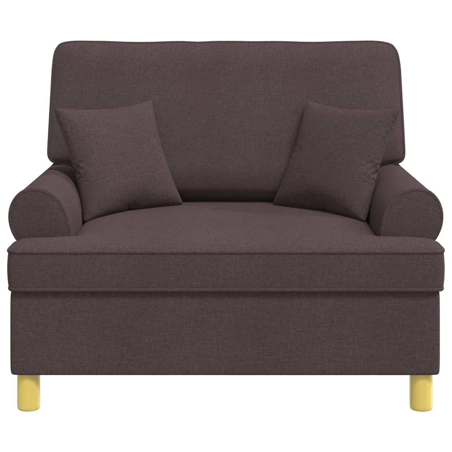 vidaXL Armchair with Cushions Dark Brown Fabric