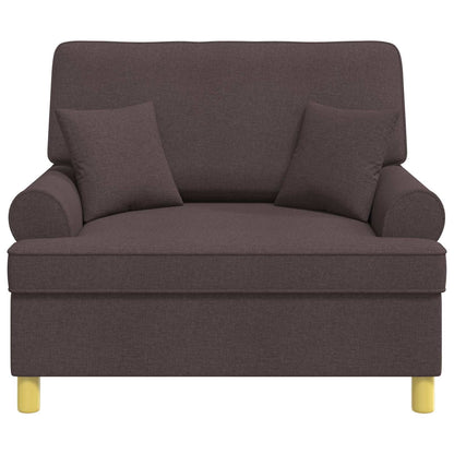 vidaXL Armchair with Cushions Dark Brown Fabric