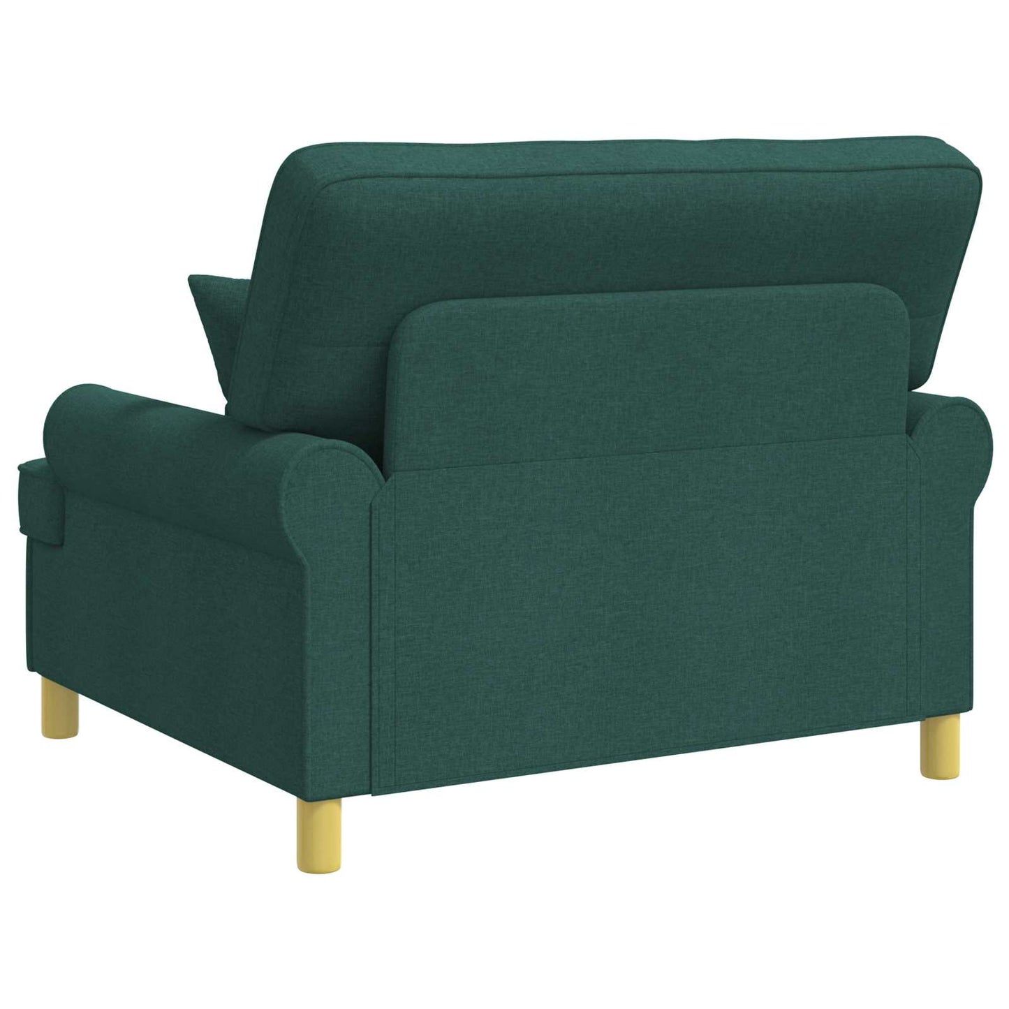 vidaXL Armchair with Cushions Dark Green Fabric