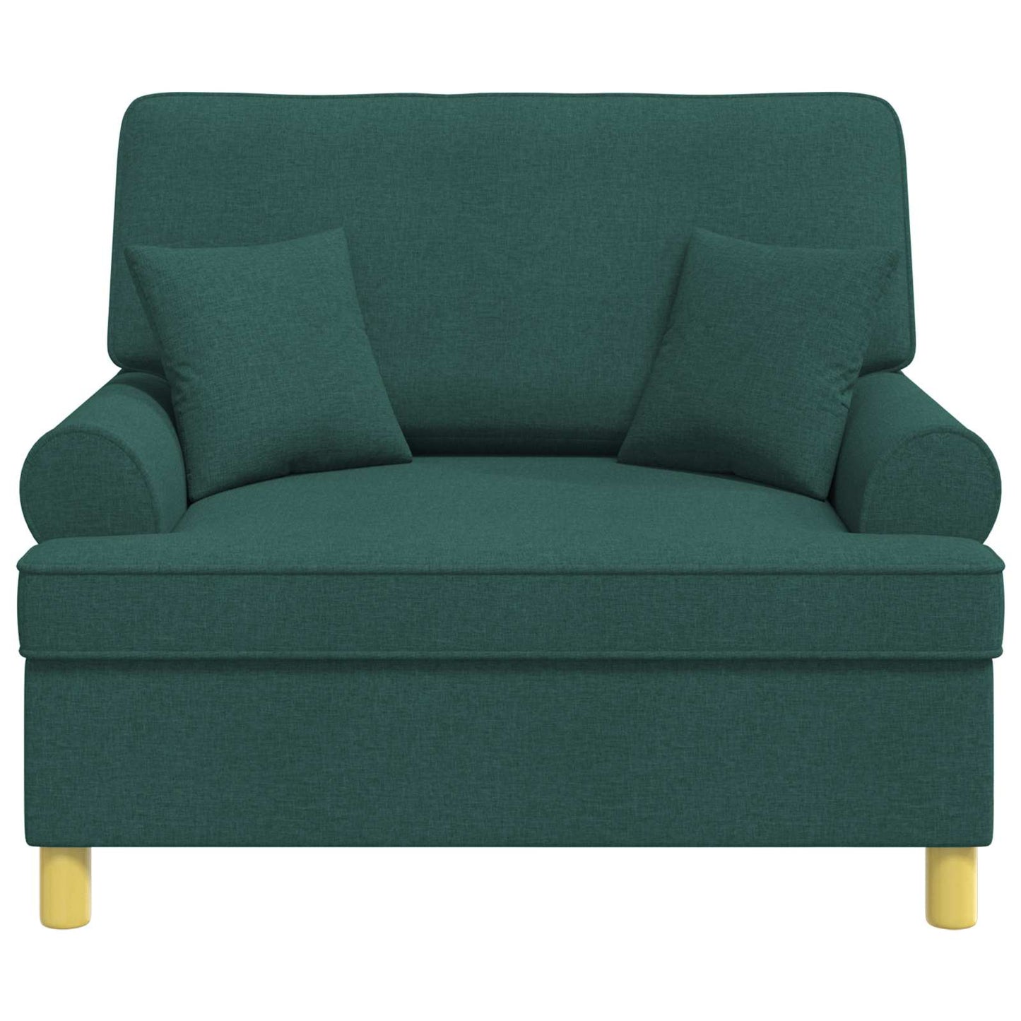 vidaXL Armchair with Cushions Dark Green Fabric