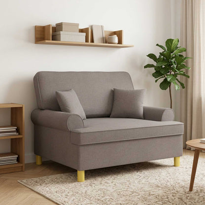 vidaXL XXL Armchair with Cushions Taupe Fabric