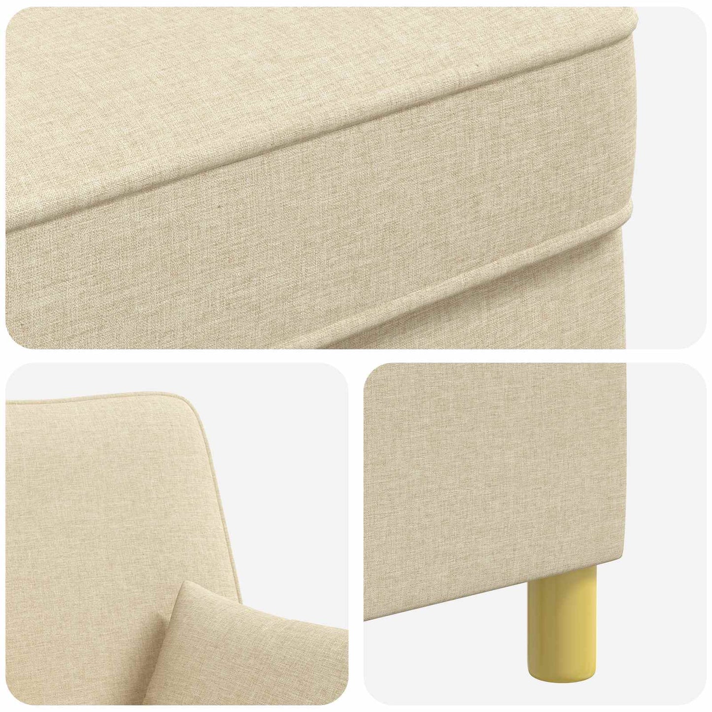 vidaXL Armchair with Cushions Cream Fabric