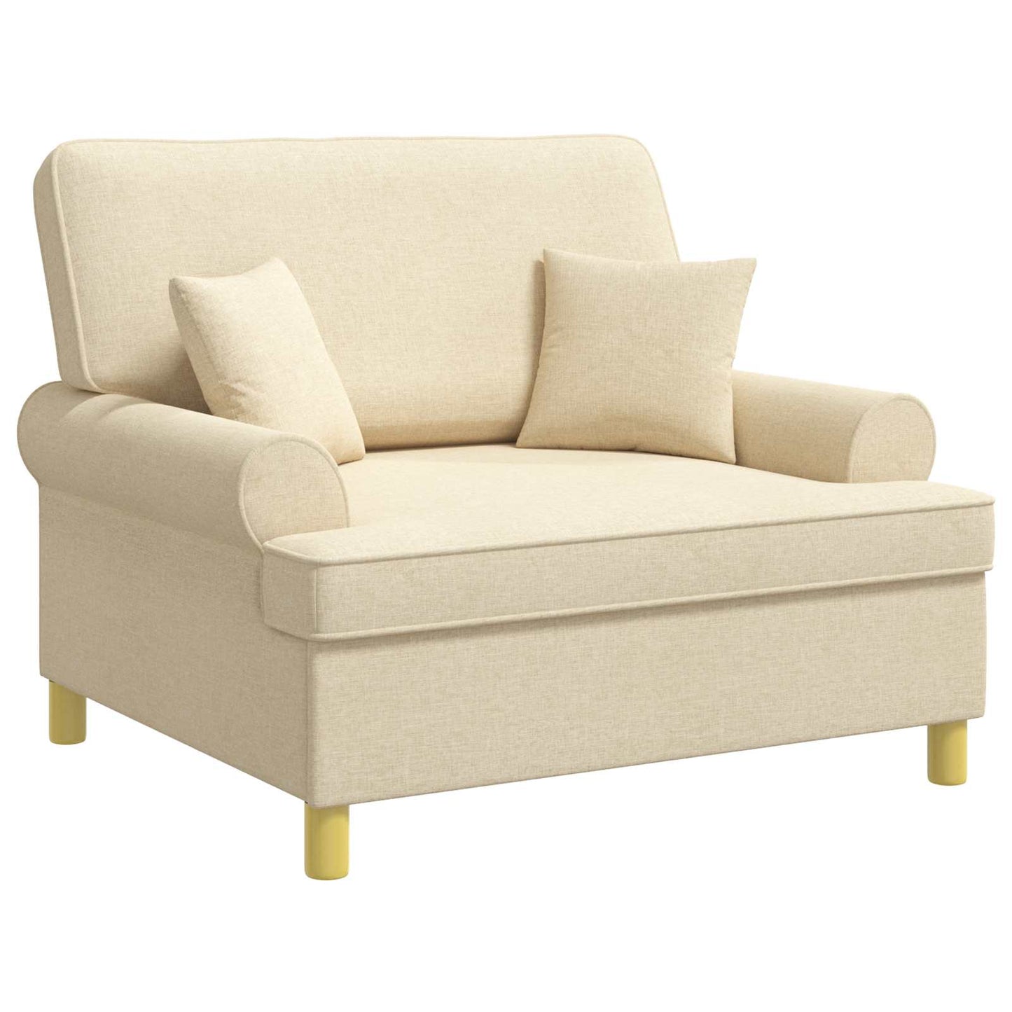 vidaXL Armchair with Cushions Cream Fabric
