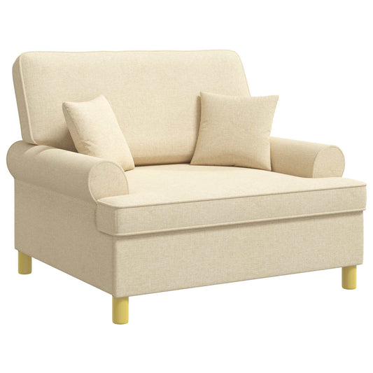 vidaXL XXL Armchair with Cushions Cream Fabric
