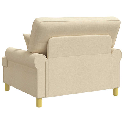 vidaXL Armchair with Cushions Cream Fabric