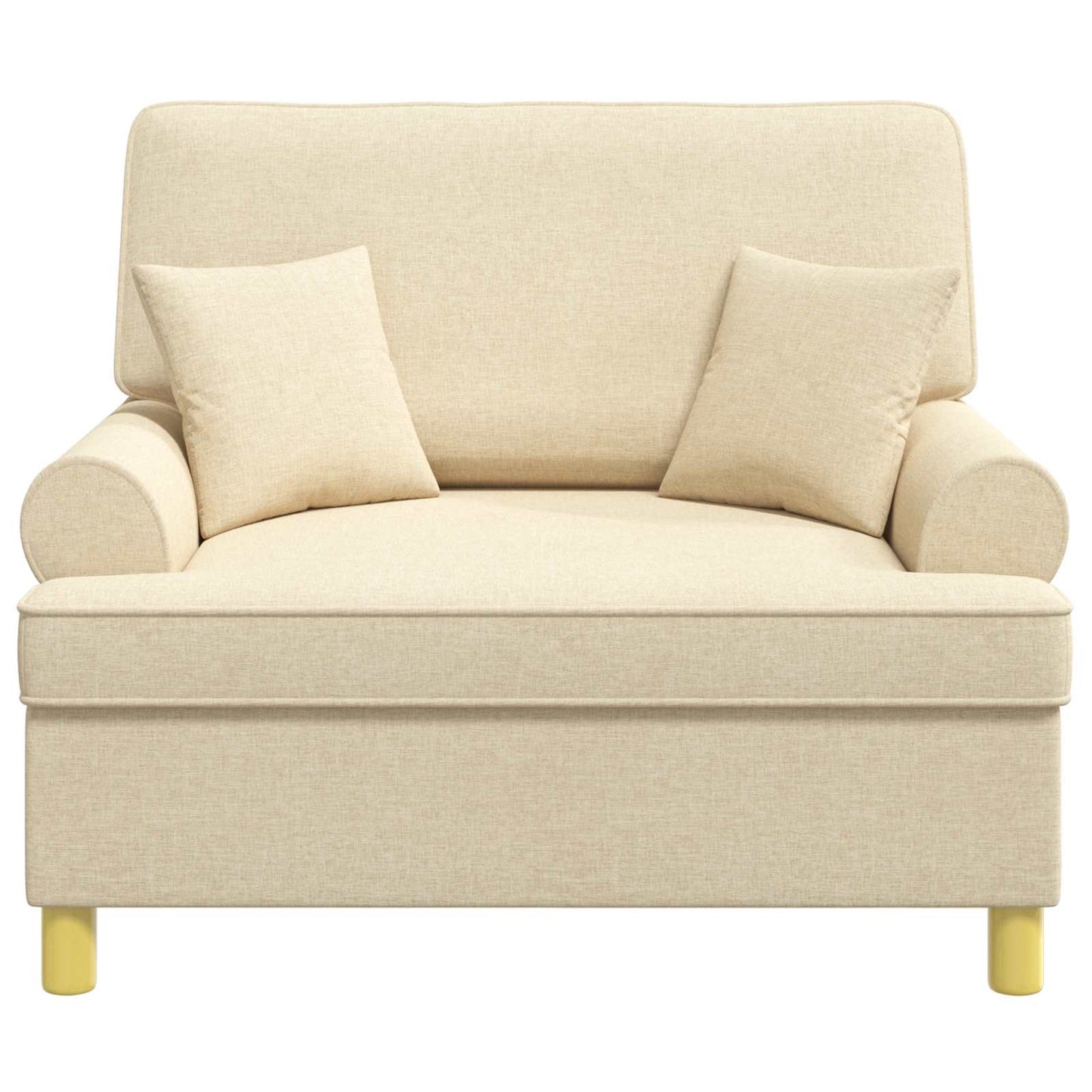 vidaXL Armchair with Cushions Cream Fabric