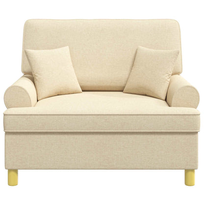 vidaXL Armchair with Cushions Cream Fabric