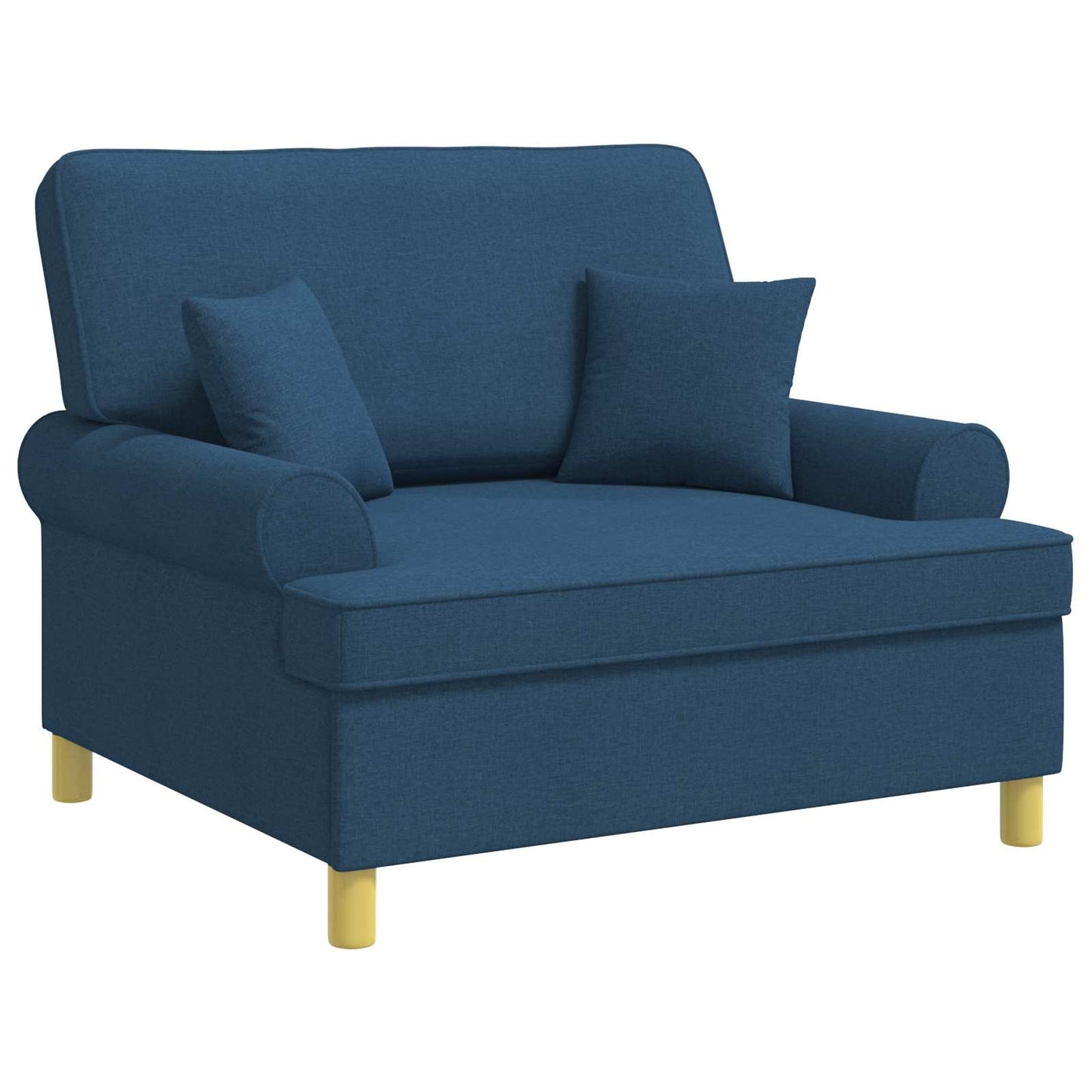 vidaXL Armchair with Cushions Blue Fabric