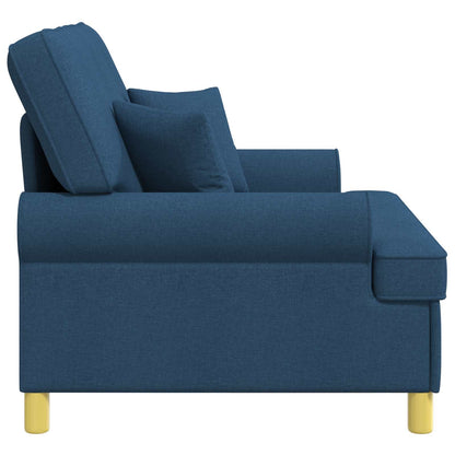 vidaXL Armchair with Cushions Blue Fabric