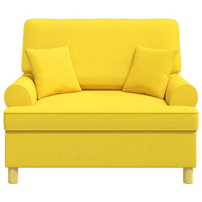 vidaXL Armchair with Cushions Light Yellow Fabric